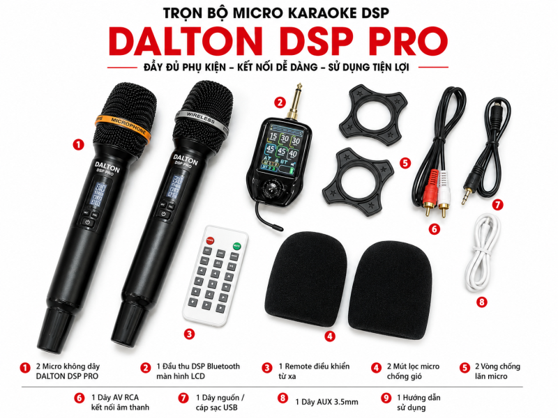 Trọn bộ Micro Karaoke DSP